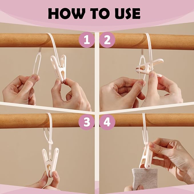 PURIPUFF 24 Pack Clothes Pins Clothes Peg Clip Pins - Image 5