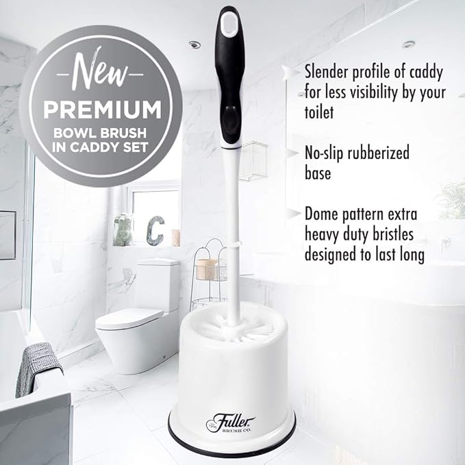 Fuller Brush Toilet Bowl Brush in Caddy Set – 16-Inch Long Handle Brush – Heavy - Image 2