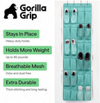 GORILLA GRIP Over the Door Shoe Organizer, 24 Large Breathable Mesh Pockets - Image 2