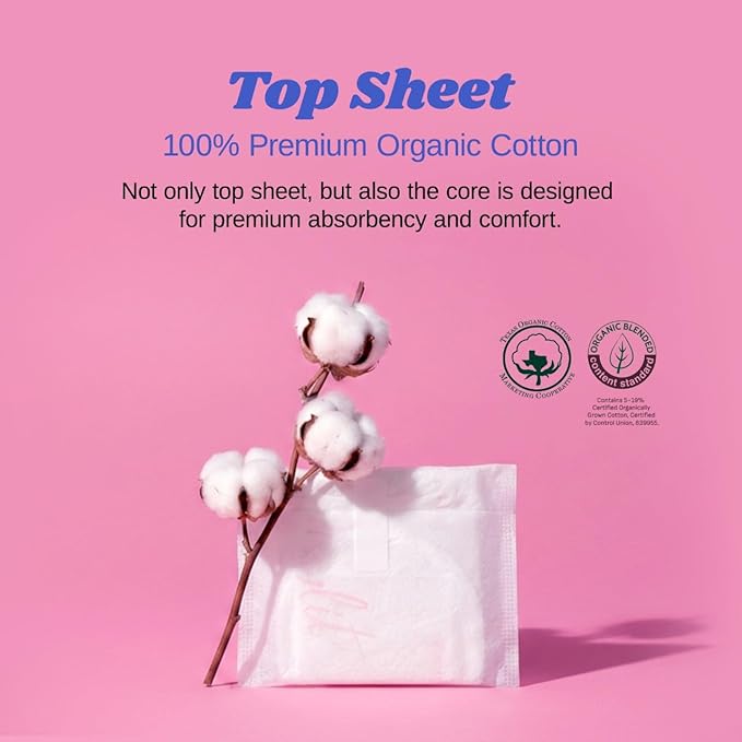 Livlit Ultra Thin Panty Liners Sanitary Pads, 100% Certified Organic Cotton - Image 4