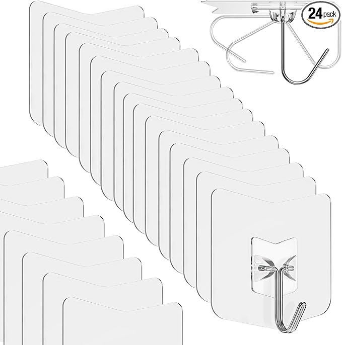 Heavy Duty Adhesive Hooks 24 Pack by Unknown