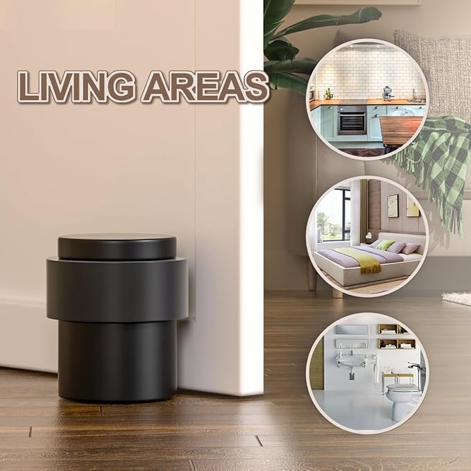 SANATO 25Pcs Black Door Stopper Floor Mounted - Image 2
