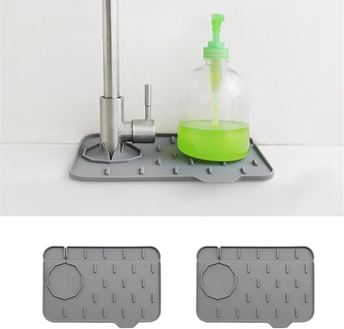 2-Pack Bytelive Silicone Sink Mat, Mini Sink Splash Guard and Soap Sponge Holder by BYTELIVE