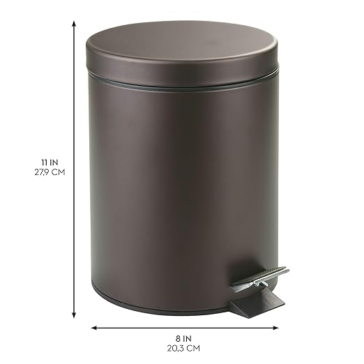 iDesign Round 1.3 Gallon Bathroom Step Trash Can - Image 5