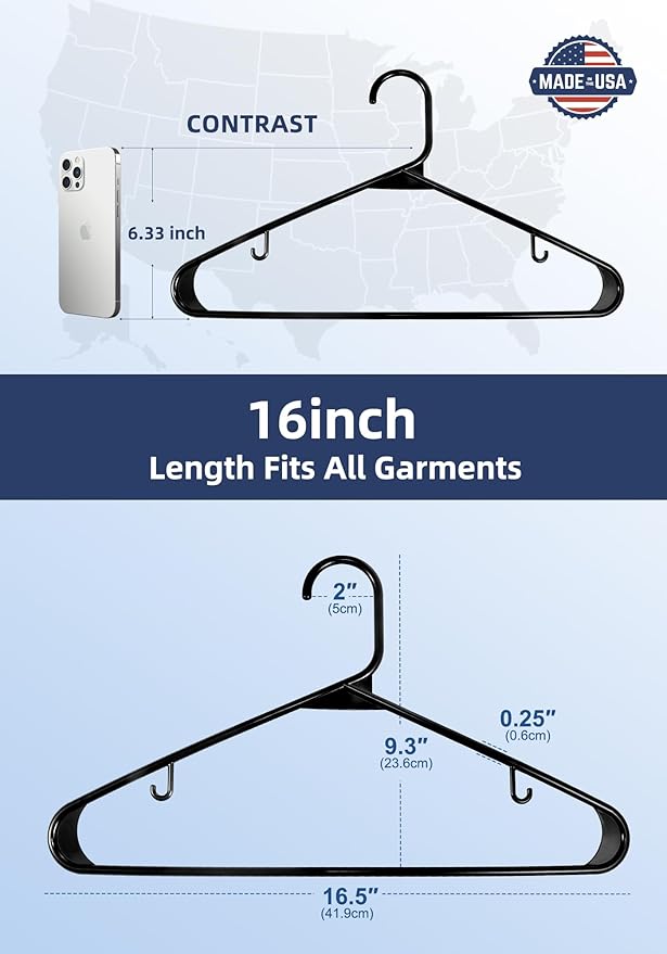 HOUSE DAY Made in USA 7200 Pack 16 Inch Plastic Hangers Bulk, Pallet Package - Image 2