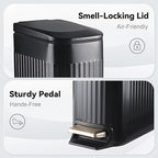 Slim Bathroom Trash Can Foot-Operated Stainless Steel Garbage Can - Image 6