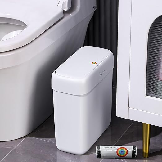 JOYBOS Bathroom Trash Can with Lid, 3 Gallon Small Garbage Can, 10L Dogproof by JOYBOS