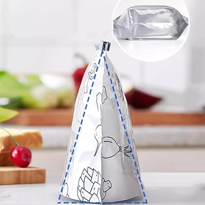 Reusable Aluminum Foil Sealable Storage Bags, 2025 New Resealable Vacuum Zipper - Image 3