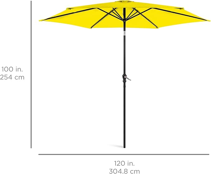 Best Choice Products 10ft Outdoor Table Compatible Steel Polyester Market Patio Umbrella w/Crank and Easy Push Button Tilt - Image 7
