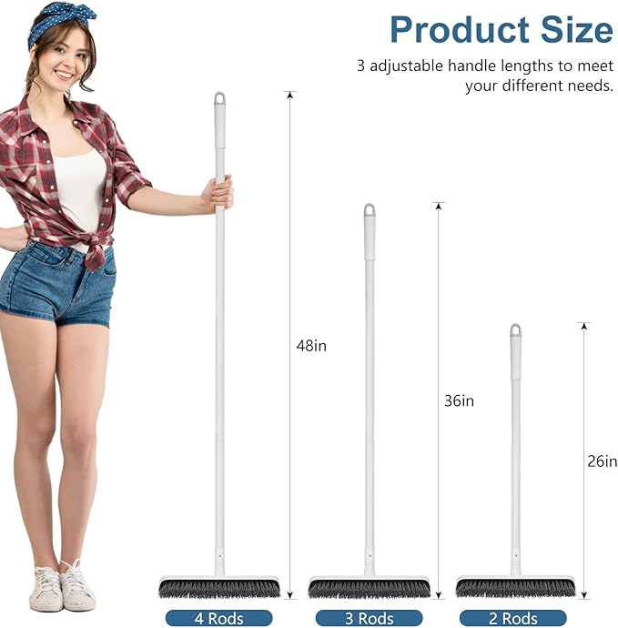 SetSail Floor Scrub Brush with 48-Inch Long Adjustable Handle 2 in 1 Scrape - Image 2
