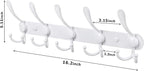 Wall Mounted Coat Rack, 2 Packs 15 Hooks Stainless Steel Coat Hook Rail - Image 3
