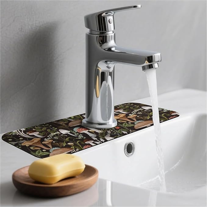 Kitchen Sink Splash Guard，Bobo mushrooms Faucet Mat Sink Gadgets-Super - Image 2