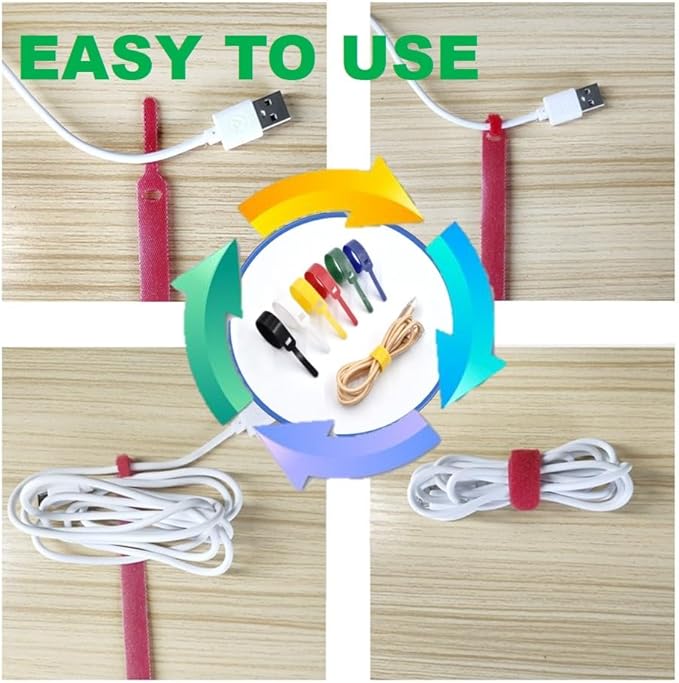 150 Reusable Cable Ties, Strong Adhesion Nylon Cord Ties - Image 6