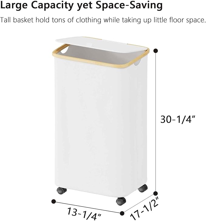 SUOCO Laundry Hamper on Wheels 100L, Clothes Basket - Image 5