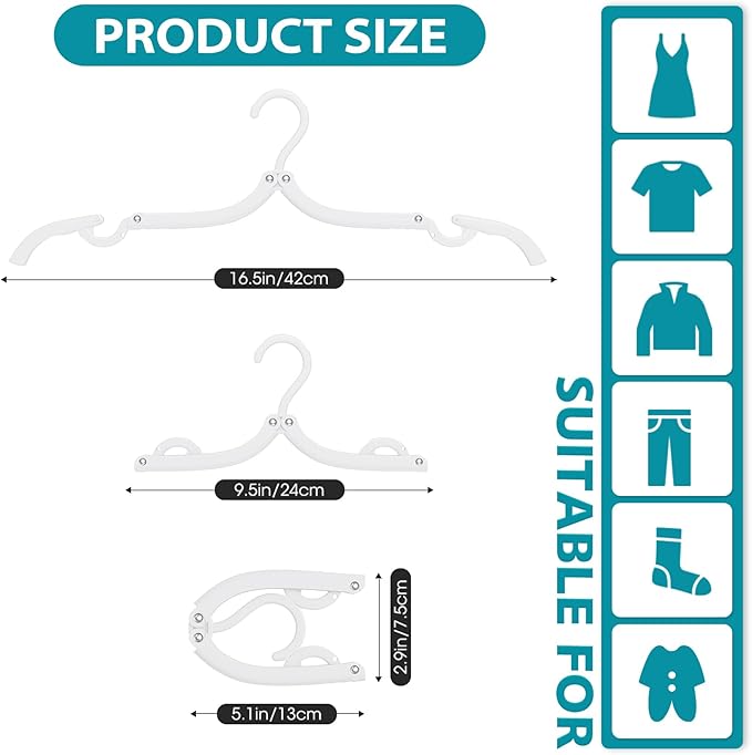 30 Pcs Travel Hangers Portable Foldable Travel Hanger Organizer, Plastic Cruise - Image 2