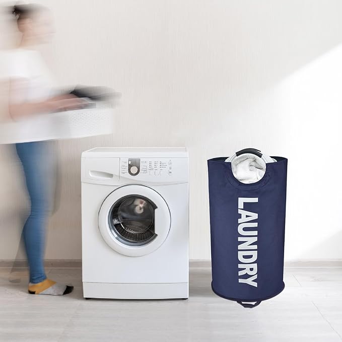 90L Large Laundry Basket, Freestanding Tall Clothes Hamper, Collapsible Laundry - Image 8