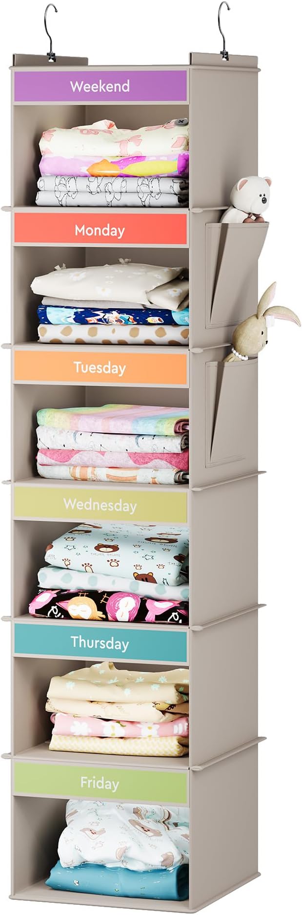 YOUDENOVA 6-Shelf Weekly Hanging Closet Organizer, Weekly Clothes Organizers by YOUDENOVA