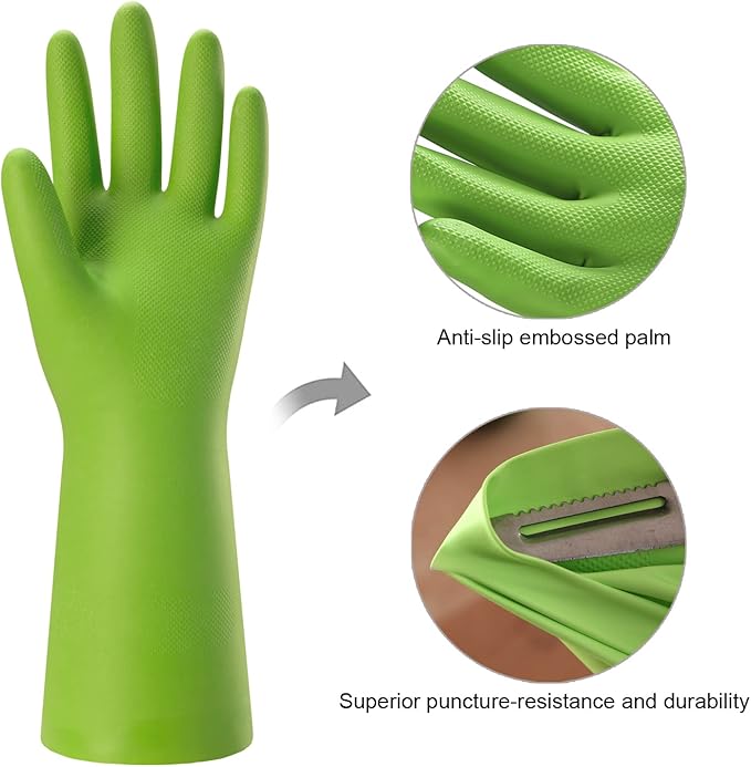 Bamllum 3 Pairs Rubber Cleaning Gloves - Image 5