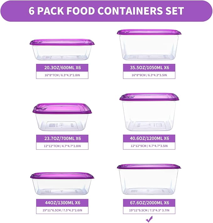KIGI Large Plastic Food Containers - Image 2