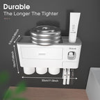 iHave Toothbrush Holders for Bathrooms, 3 Cups Toothbrush Holder Wall Mounted - Image 5