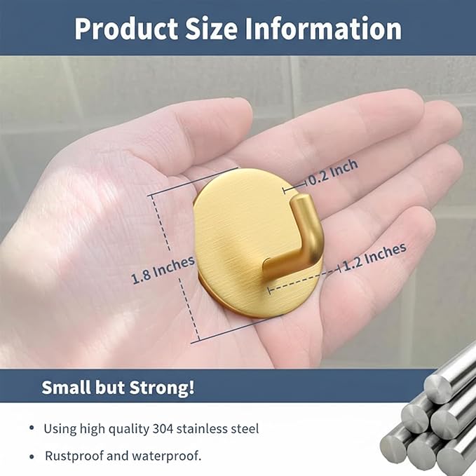 Adhesive Hooks Heavy Duty Waterproof in Shower Hooks - Image 4
