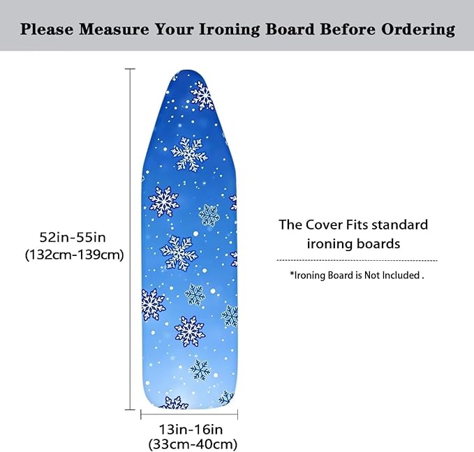 Ironing Board Cover wtih Blue Snowflake Print, Soft Stain Resistant Ironing - Image 5