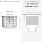 Kitchen Sink Drain Basket Only, 3-inch Basket - Image 6
