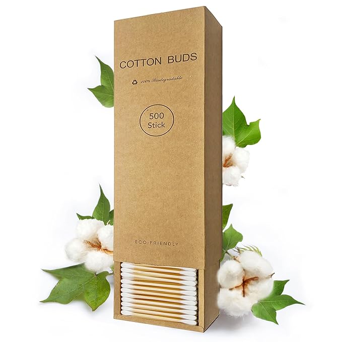 Natural Bamboo Cotton Swabs For Home & Beauty Care, Dual Round Tips, by MRCMUCEZ