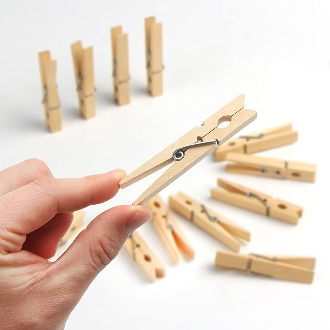 KIMOBER 2.87Inch Large Wooden Clothespins, Sturdy Natural Wooden Craft Peg Pins - Image 4