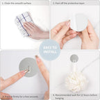 VIS'V Adhesive Hooks, Small Metal Shower Wall Stick on Hooks, Waterproof - Image 6
