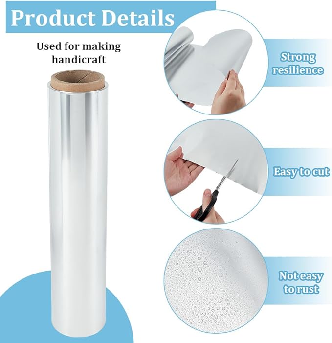 BEUNITONE 8 Metre Heavy Duty Silver Foil Roll, 0.1mm Thick Flexible Aluminium - Image 3
