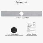 30" x 4" Stone Faucet Mat for Kitchen Sink, Quick Drying Diatomite Sink Tray - Image 7