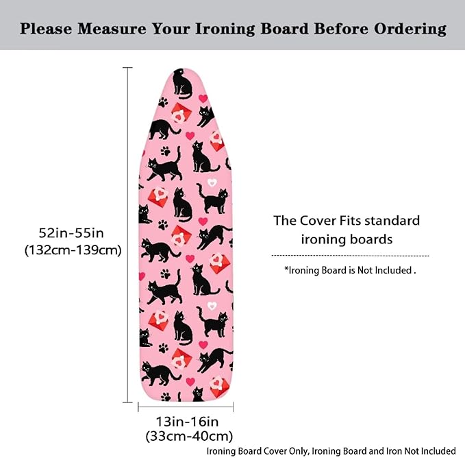 Cat Ironing Board Cover Scorch Resistant Padding Elastic Edge Heavy Duty Iron - Image 5