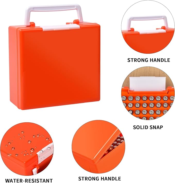 FULLCASE Battery Storage Organizer Holder Holds 72 AA AAA Batteries, Box Cases - Image 5