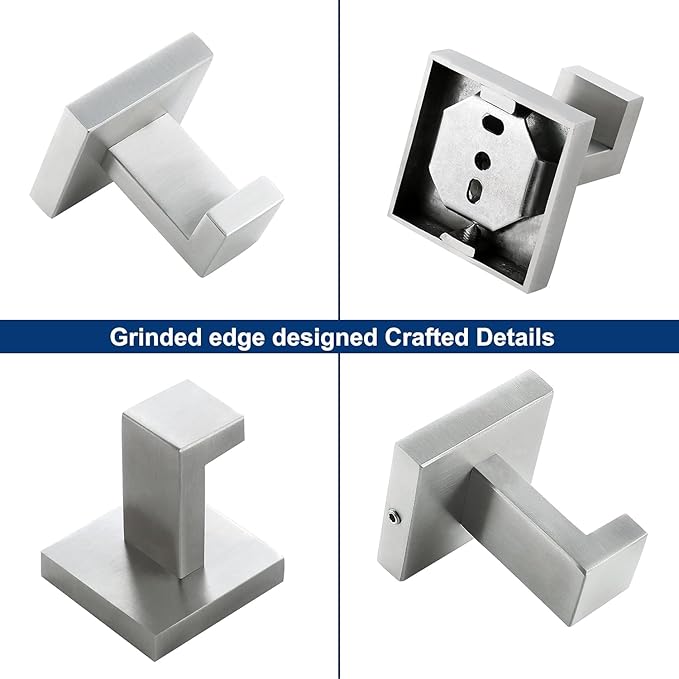 Towel Hooks for Bathrooms, Brushed Nickel Towel Hook for Kitchen Bathroom - Image 7
