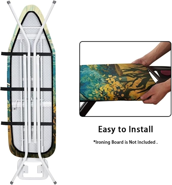 Sprowallow Shark Ironing Board Cover and Pad 15x54 Inch Stain Resistant Thick - Image 4