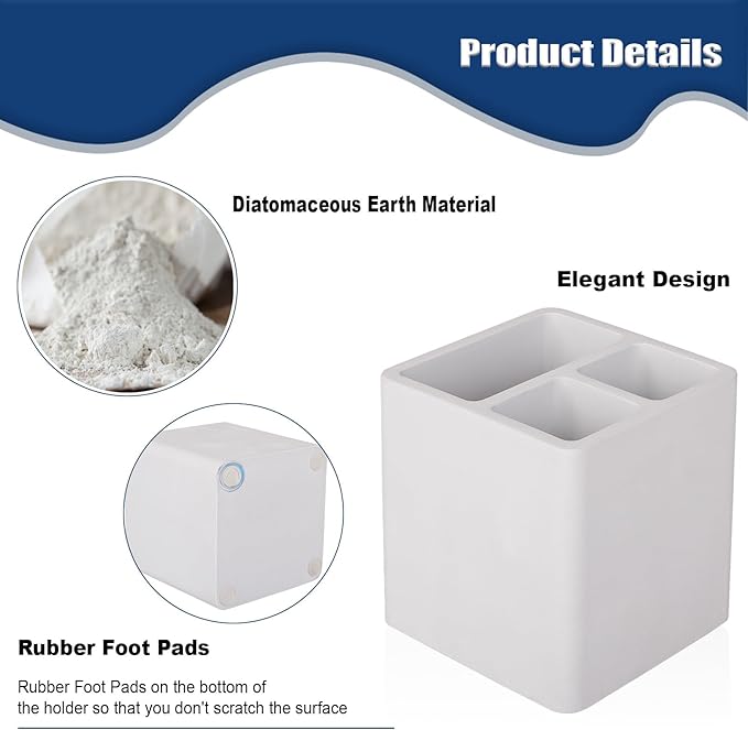 Diatomite Toothbrush Holders for Bathrooms, Electric Toothbrush and Toothpaste - Image 4