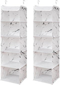 5 Shelves Hanging Closet Organizer, 2 Pack Hanging Storage by BrilliantJo
