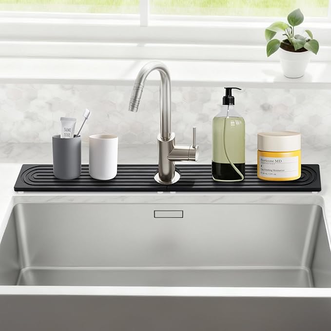 Stone Faucet Mat for Kitchen Sink, Large Fast Drying Stone Faucet Mat for by NSVNSV