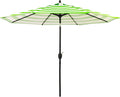 Sunnyglade 9' Patio Umbrella Outdoor Table Umbrella with 8 Sturdy Ribs (Grass Green and White) by Sunnyglade