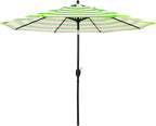 Sunnyglade 9' Patio Umbrella Outdoor Table Umbrella with 8 Sturdy Ribs (Grass Green and White) by Sunnyglade