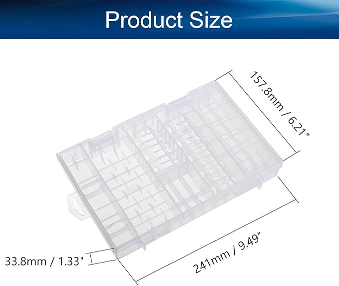 Heyiarbeit Battery Storage Box Battery Storage Case Transparent Holder - Image 2