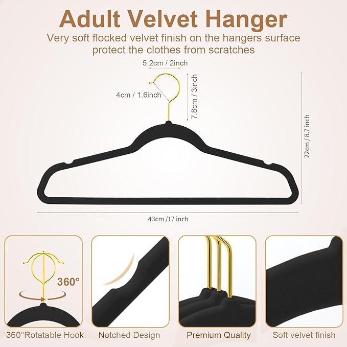 TIMMY 36-Pack Velvet Hangers - Image 2