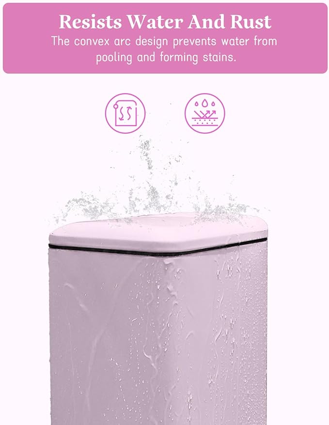 Pink Trash Can, 1.3 Gallon Bathroom Trash Can - Image 7