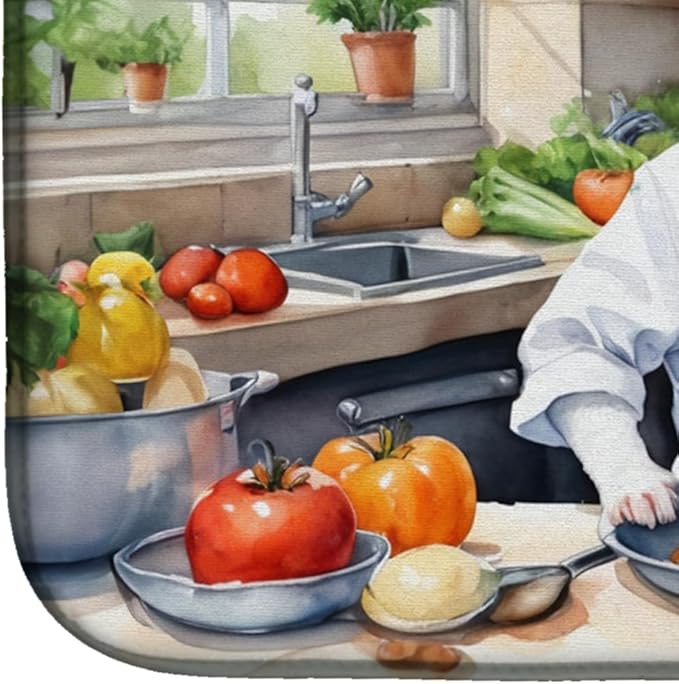 Caroline's Treasures DAC6270DDM Jack Russell Terrier The Chef Dish Drying Mat - Image 4