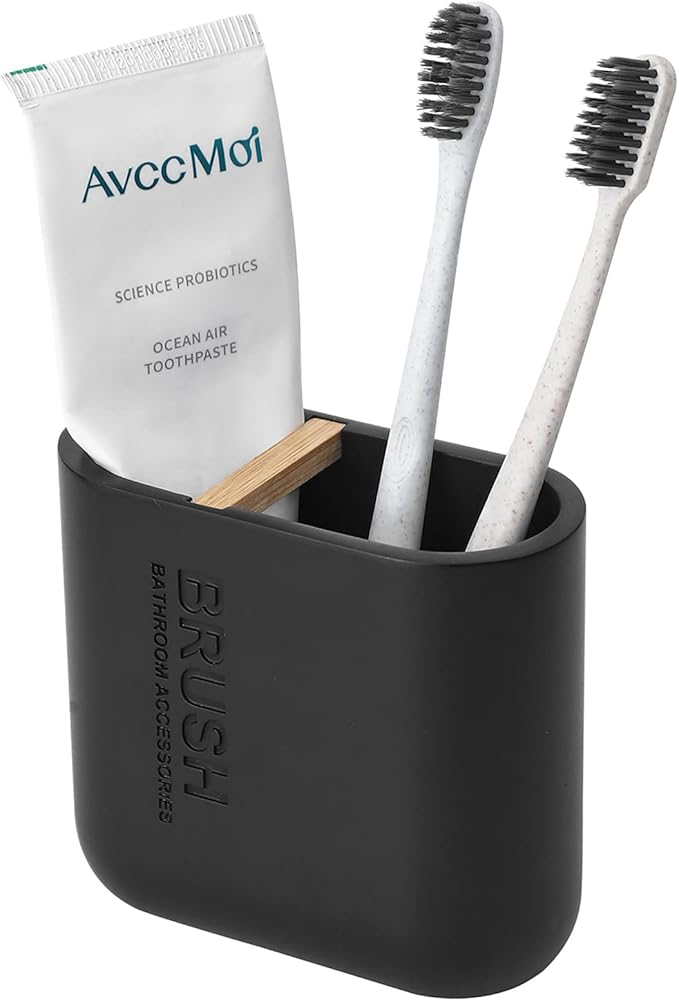 rejomiik Toothbrush Holders Resin Bamboo Tooth Brushing Holder by rejomiik