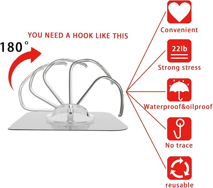 Heavy Duty Adhesive Wall Hooks - Image 4