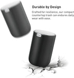 EKO Mini Desk Trash Can with Swing-Top Lid 0.4 Gallon Small Table Round - Image 6