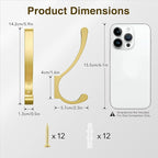 4 Pack Gold Large Wall Hooks For Hanging Heavy Duty, Coat Wall, Hanger Mounted - Image 5