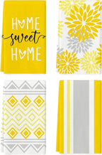 Artoid Mode Yellow Stripes Home Sweet Home Boho Summer Kitchen Towels Dish by ArtoidMode